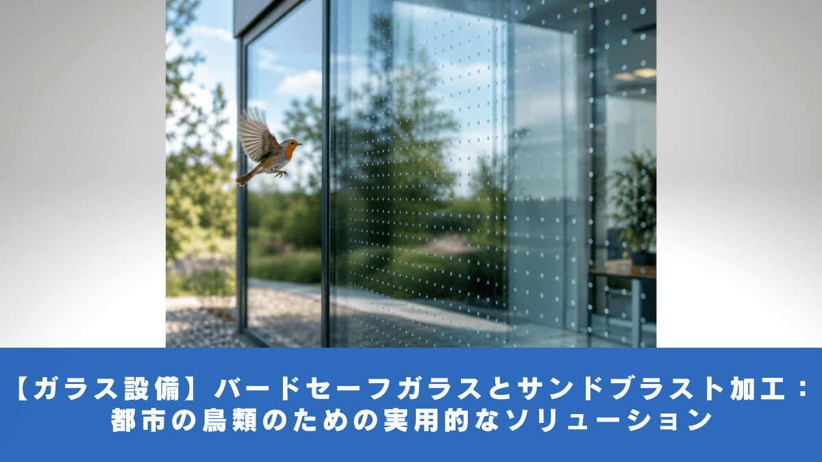 【ガラス設備】バードセーフガラスとサンドブラスト加工：都市の鳥類のための実用的なソリューション