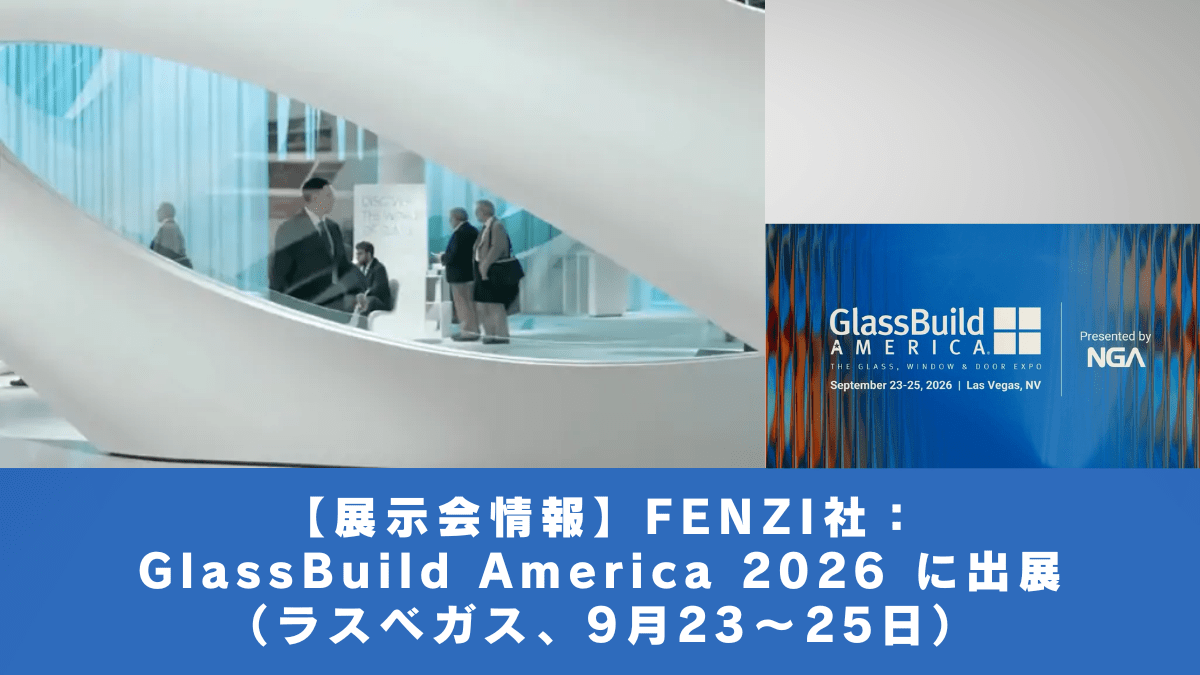 【展示会情報】FENZI社：GlassBuild America 2026 に出展（ラスベガス、9月23〜25日）
